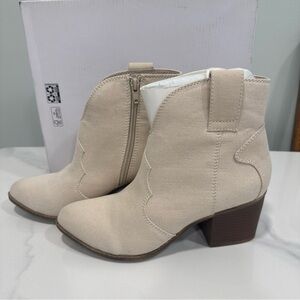 Elegant Cream Ankle Boots